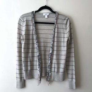 LOFT striped sequin cardi